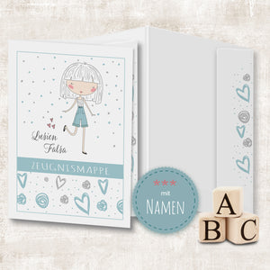 Zeugnis- & Unterschriftenmappe Lady Blue