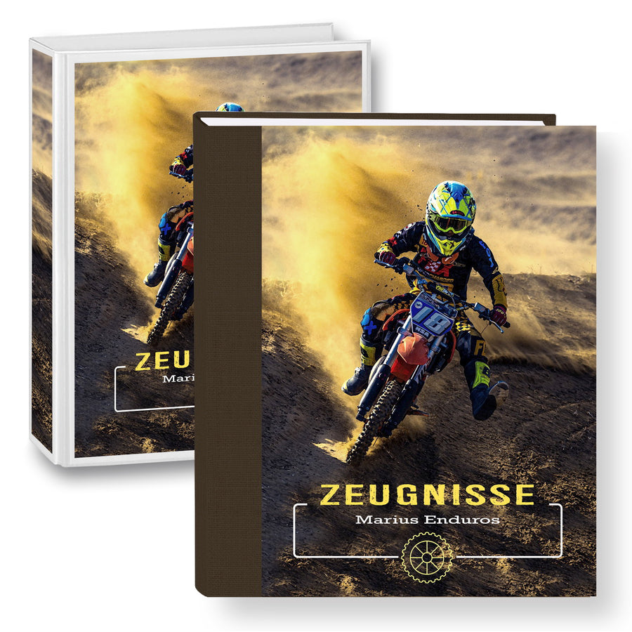 Zeugnismappe Motocross Race