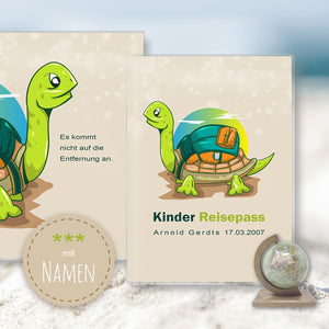 Kinder Reisepass Hülle Traveling Turtle