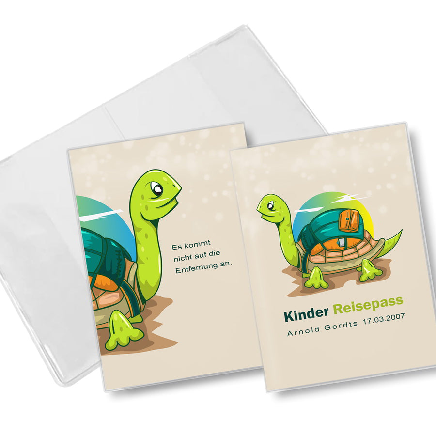 Kinder Reisepass Hülle Traveling Turtle